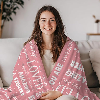 Get Well Blanket Gift for Women, Warm Recovery Blanket for Her, Best Get Well Soon Gifts for Women, Flannel Blankets for Couch, Sofa, Travel, Gifts for Christmas Thanksgiving Day 50x60