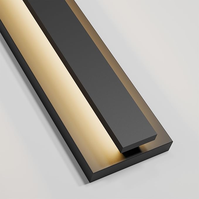 LamQee 39.4 Inch Long Outdoor Wall Lights Modern Exterior Lighting Fixtures, 3000K 30W LED Linear Outdoor Wall Sconce, Contemporary Matte Black Outside Wall Mount Lights for House Garage Porch Patio