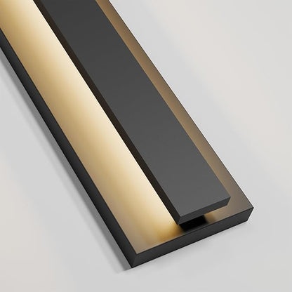 LamQee 39.4 Inch Long Outdoor Wall Lights Modern Exterior Lighting Fixtures, 3000K 30W LED Linear Outdoor Wall Sconce, Contemporary Matte Black Outside Wall Mount Lights for House Garage Porch Patio