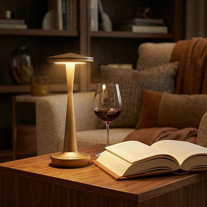 Cordless Rechargeable Table Lamp - 6000mAh Portable LED Battery Operated Table Light - Outdoor Waterproof Dimmable Table Lamps for Restaurant Dining Bedroom Bars Home Patio Outdoor (2 Bronze)