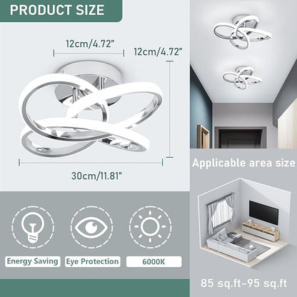 CANEOE Modern Ceiling Light Fixture,Small Led Hallway Light Fixtures Ceiling Lamp,Creative Close to Ceiling Lighting for Hallway Bedroom Bathroom Balcony Stair Light Fixtures Ceiling Mount