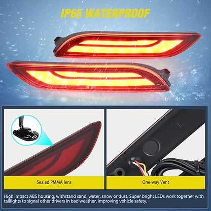 Nilight Rear Bumper Tail Light Compatible with 2018 2019 2020 2021 2022 2023 2024 2025 Toyota Camry Smoke Lens LED Reflector Rear Bumper Lamps Brake Turn Signal Sequential Flashing Driving Taillights
