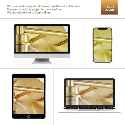 Gold Bathroom Vanity Lights, 2-Light Wall Sconce with Glass Globe Shade, Vanity Lighting for Bathroom/Bedroom/Dressing Room, Vertical/Horizontal Mounted, E26 Bulb Base (Bulb Not Included)