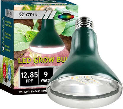 GT-Lite LED Plant Grow Light Bulbs Full Spectrum with 12.85 PPF,E26 Base,Grow Light for Indoor Plants