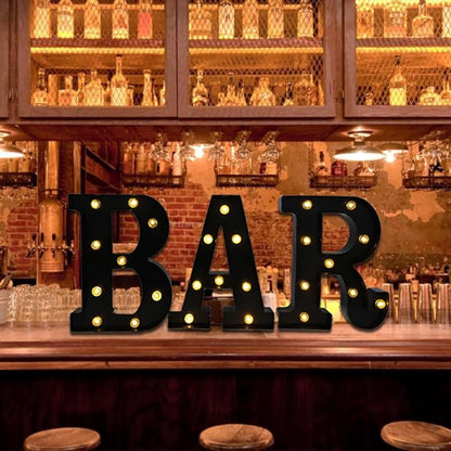 Led Marquee Letters, 8.58 Inch Black Light Up Letters, Small Led Letter Lights, Battery Powered Lighted Letterfor Table, Party, Birthday, Christmas Decor (Black, Letter D)
