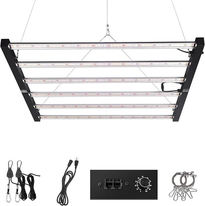 SZHLUX 720W LED Grow Light, Dimmable Full Spectrum Grow Lamp, Foldable 6-Bar Plant Growing Light for Indoor Plants, High PPFD Grow Lights for Hydroponic Greenhouse Veg Bloom