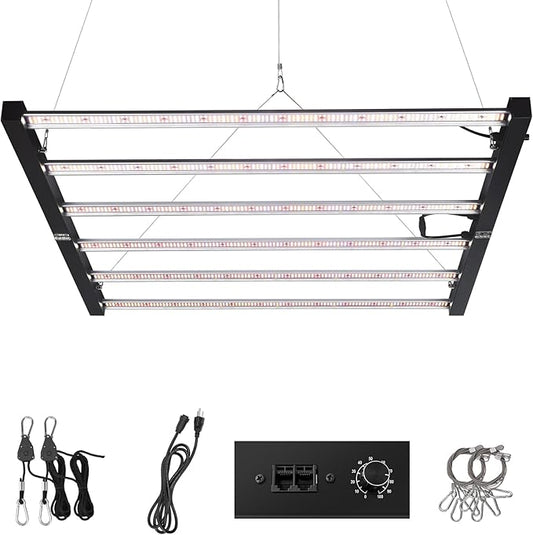SZHLUX 720W LED Grow Light, Dimmable Full Spectrum Grow Lamp, Foldable 6-Bar Plant Growing Light for Indoor Plants, High PPFD Grow Lights for Hydroponic Greenhouse Veg Bloom