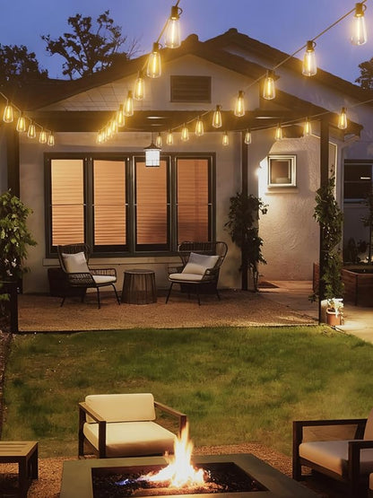 Svater Outdoor String Lights 150 FT, ST38 Patio Lights with 78 pcs Shatterproof Dimmable Vintage Edison Bulbs, Weatherproof Warm White Light for Patio, Backyard, Garden, Bistro