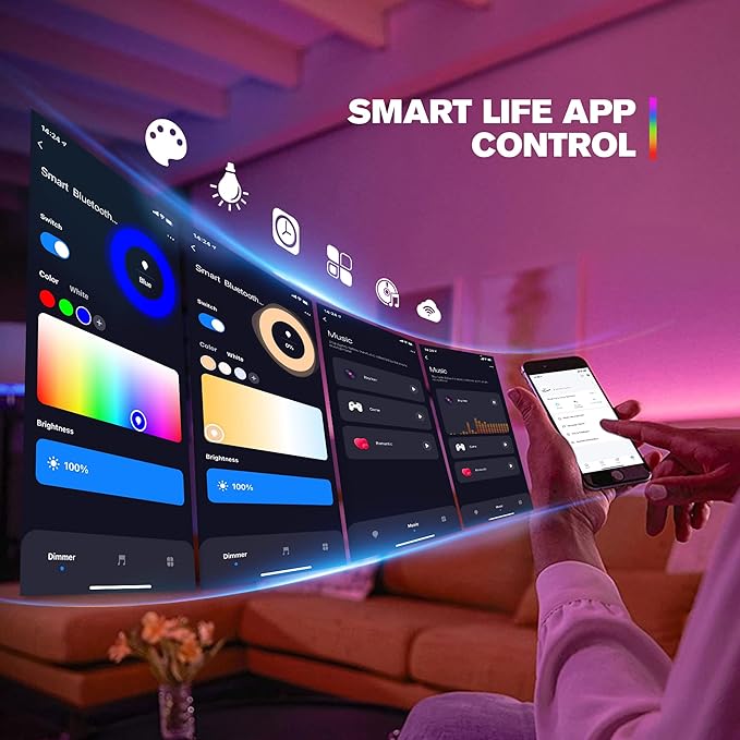 LM053 Bluetooth Mesh 4.2 LED Strip Controller RGB CCT RGBW 5in1 Dimmable Compatible with Smart Life APP/Alexa Echo/Google Assistant Home/Siri, DC12-24V Lights Controller