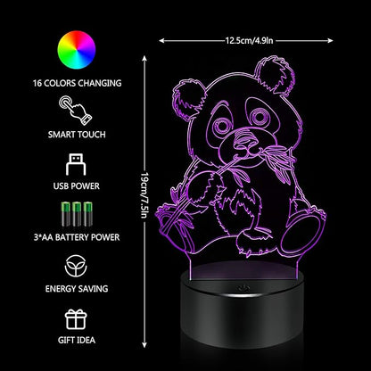 BASSI Panda Gift Panda Lamp for Kids, 16 Colors Changing Remote Control Night Light Panda Toy - Birthday for Boys Girls Age 3 4 5 6 7 8 9 Teenages