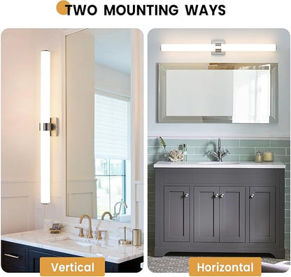 AIJIASI Bathroom Vanity Light Fixtures - 39 Inch Brushed Nickel Bathroom Lights Over Mirror, 36W 3000K Dimmable LED Vanity Light Bar Modern Wall Sconce Light for Mirror Living Room Gallery Hallway