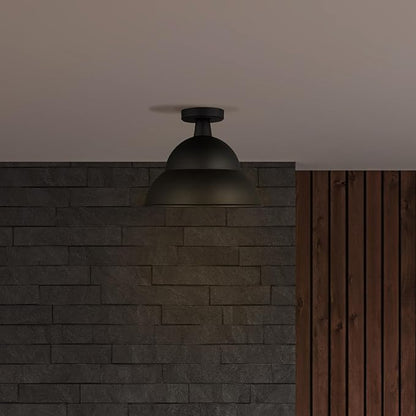 Generation Lighting 1-Light Barn Light Outdoor Ceiling Lamp Black 7836701-12, Flush Mount Ceiling Light Fixture for Home Decor, Farmhouse Outdoor Light Fixture Can Use LED Light Bulbs