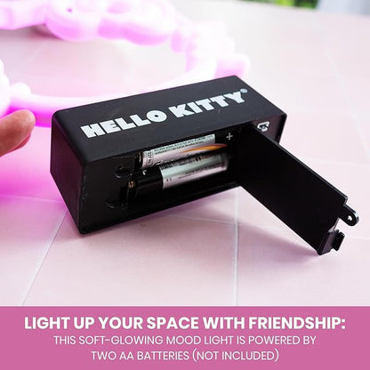 Silver Buffalo Sanrio Hello Kitty Neon LED Lamp Room Decor Mood Light, Battery Powered (Requires 2 AA Batteries - Not Included)