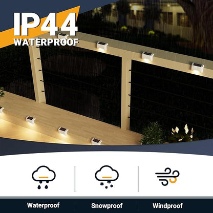 PATIOWIN Solar Fence Lights Outdoor,Solar Step Lights Waterproof Led Lights for Outdoor Deck,Stairs, Fence, Patio,Yard,Porch and Balcony(12Pack,Warm White)
