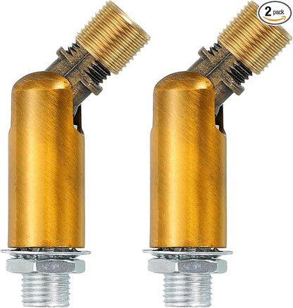 MECCANIXITY Sloped Ceiling Adapter, 180 Degree 46x15mm M10 Fine Thread Sloped Ceiling Light Fixture Adapter Kit for Ceiling Pendant Light Chandelier Track Suspend(Gold Copper, Pack of 2)