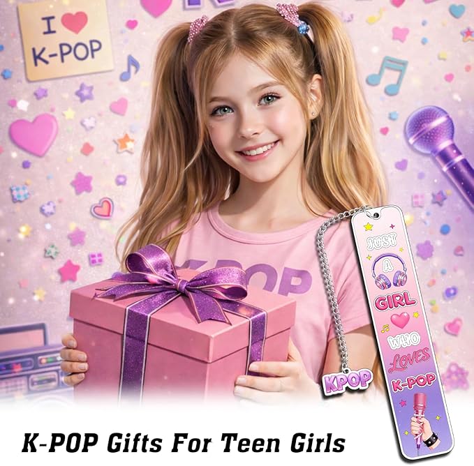 K Pop Baptism First Communion Kpop Merchandise K-pop Merch K-Pop Gifts for Girls Teen K Pop Bookmark K Pop Accessories Just a Girl Who Love Kpop Bookmark School Supplies Birthday Party Book Lovers