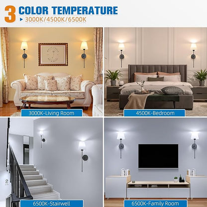 NIORSUN Battery Operated Wall Sconce Set of 2,Black Rechargeable Wall Lights with 5200mAh Dimmable Bulbs and Remote,10 Colors Wireless Wall Lamps for Bedroom Living Room Hallway Decor