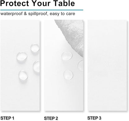 Hiasan 4 Pack White Rectangle Tablecloth - Waterproof and Spillproof Restaurant Washable Polyester Table Cloth for Dining Room, 54 x 80 Inch