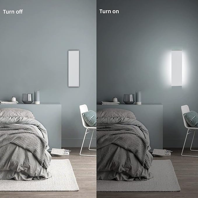 KICAAO 15.7in White Modern Wall Sconce 2-Pack,20W Indoor Vanity Light Up and Down LED Vanity Light for Bathroom Wall Lighting Fixtures Not Dimmable Not Plug (White Light 5000K-1PCS)