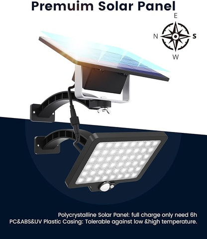 JACKYLED Solar Flood Lights Outdoor Security Light IP65 Waterproof Motion Sensor Dusk to Dawn Solar Light 180 Degree Adjustable Angle Floodlight for Shed,Barn,Ceiling Porch,Doorway,Yard