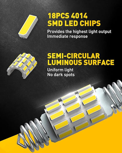 AUXITO DE3175 6418 LED Bulbs 3175 6411 Bulb White 6500K 4014 Chipsets 31mm 36mm Festoon Bulb Bright LED Replace for Car Interior Dome Courtesy Door Map Trunk License Plate Light Parking Light, 6 Pack