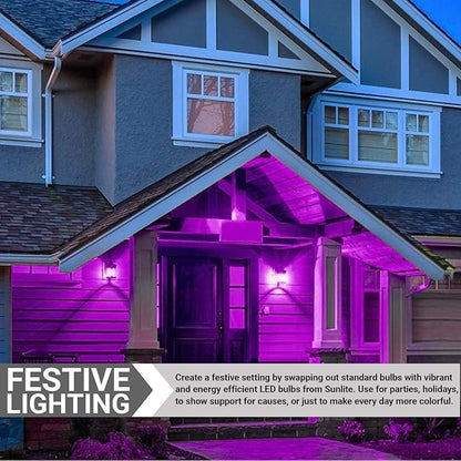 Sunlite LED A19 Colored Light Bulb, 3 Watts (25w Equivalent), E26 Medium Base, Non-Dimmable, UL Listed, Party Decoration, Holiday Lighting, Purple, 1 Count