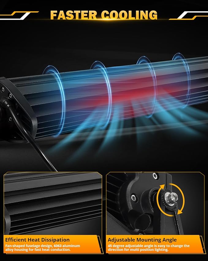Auxbeam 42 Inch LED Light Bar, 240W Curved 6 Modes Amber White Strobe Fog Lights, Spot Flood ComboOffroad Driving Light for Truck Jeep