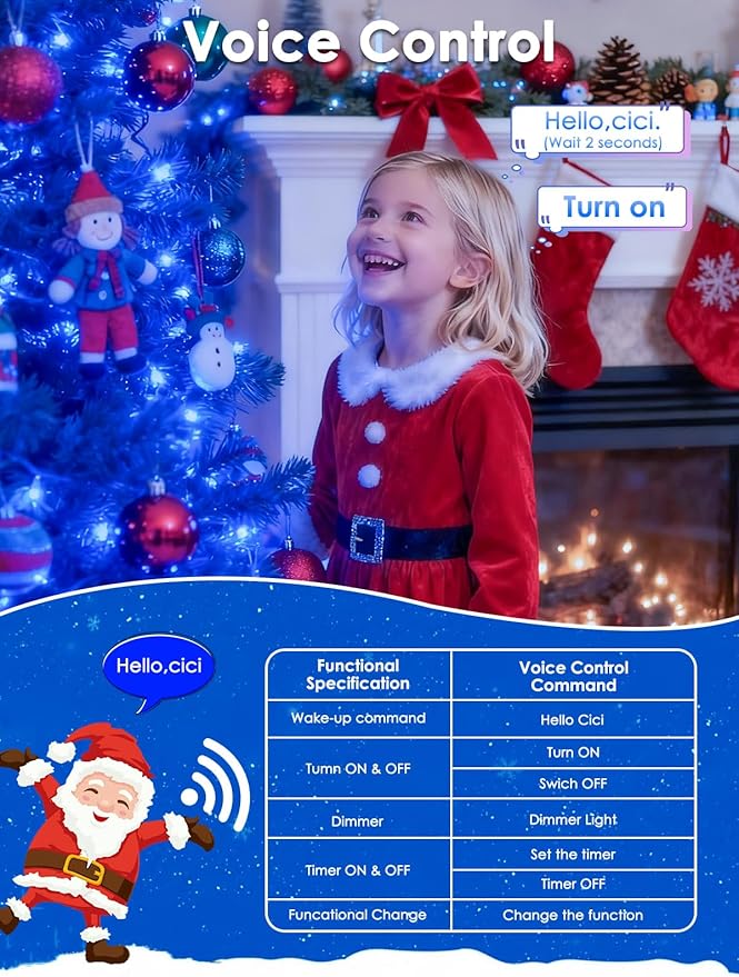 2026 New Voice Control Connectable 2PK 164FT 400LED Christmas String Lights Indoor Outdoor with Remote | Smart Twinkle Fairy String Lights 12 Modes & Timer for Xmas Tree Decor (Blue)