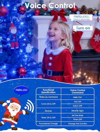 2026 New Voice Control Connectable 2PK 164FT 400LED Christmas String Lights Indoor Outdoor with Remote | Smart Twinkle Fairy String Lights 12 Modes & Timer for Xmas Tree Decor (Blue)