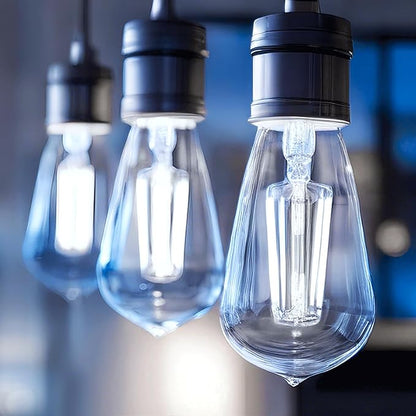 Brightown 6 Pack LED Edison Bulbs, 6W, Equivalent 60W, High Bright 5000K White,750 Lumens, Non-Dimmable, E26 Medium Base ST58 Antique Filament Bulbs with 83+ CRI for Ceiling Fan Bathroom Porch