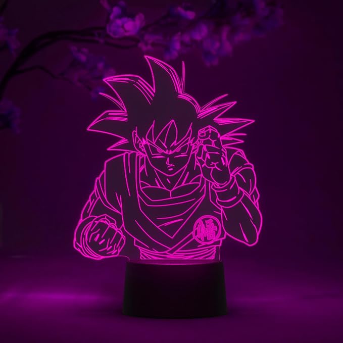 Otaku Lamps Goku Fight Dragon Ball Super – Anime Lamp Figure Night Light, 16 Color RGB LED – Remote, 3D Anime Room Décor Gift for Otaku
