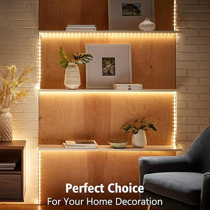 echosari Strip Lights USB 5V, 9.8Ft 180 LED Strip Lights Cuttable Each 2835 SMD, Super Bright with Self-Adhesive DIY for Photo Frames Desks Monitor Shelves Decor (Warm Whtie)