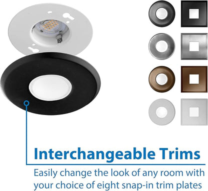 SureFit(v3) LED Flush Mount Ceiling Light, 3000K with Round Black Trim (DLF301203KRDBK)