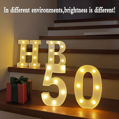 LED Marquee Numbers, Small Light Up Numbers for Party, 8.58 Inch Battery Powered Lighted Number for Birthday, Night Light, Table or Home Decor (Number 5)