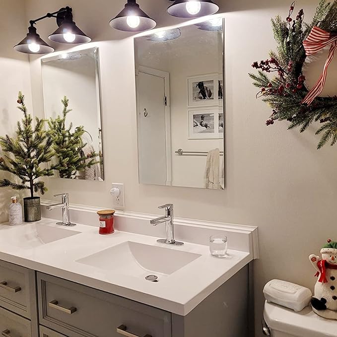 Farmhouse Bathroom Black Vanity Light Fixtures Wall Sconce Lighting, Industrial 2 Light Wall Sconces Indoor Wall Light with Metal Shade, Farmhouse Bathroom Light for Kitchen Living Room Hallway