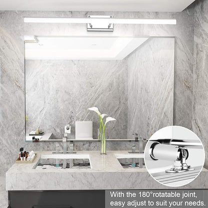Aipsun 40 inch Modern LED Vanity Lights Adjustable Bathroom Light Fixtures Over Mirror Chrome Vanity Lighting 5500K