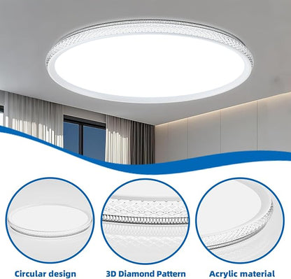 LED Ceiling Light 15-Inch Dimmable Flush Mount with 5CCT Adjustable Color Temperature (2700K-5000K), 35W 4000LM, Ceiling Light Fixture for Bedroom, Kitchen, Living Room, Office, and Hallway.