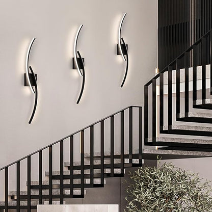 Hardwired 3000~6000K Modern Wall Sconce, 31.5IN Black LED Wall Light Fixtures Wall Lights for Bedroom, Living Room, Hallway and Bedside Wall Lamp