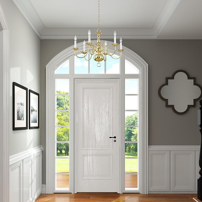 Livex Lighting 5006-02 Williamsburgh 6 Light Polished Brass Chandelier