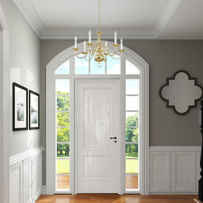 Livex Lighting 5006-02 Williamsburgh 6 Light Polished Brass Chandelier