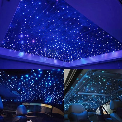 AKEPO 16W RGBW APP Twinkle Fiber Optic Lights, Small Size Music Activated 450pcs 0.03in 9.8ft/3m Optical Fiber Star Ceiling Light Kit for Car Headliner Star/Home