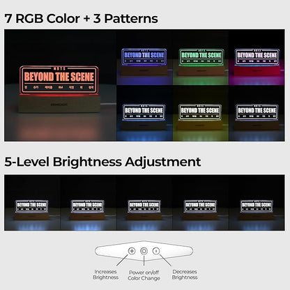BTS Night Light, Beyond The Scene Lamp, Kpop Merchandise, Korean Idol Lamp for Army, 7RGB Color, Dimmer, 8.3 x 4.2 x 1.7