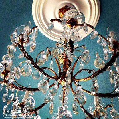 Ekena Millwork CM33LEGDC Leandros Ceiling Medallion, Gobi Desert Crackle, 33-1/8" x 3-1/2" x 1-3/8"