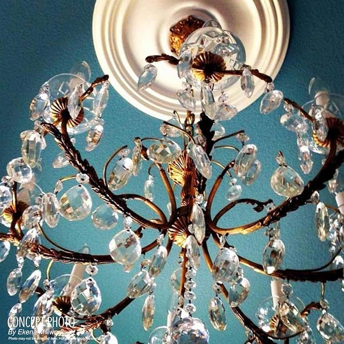 Ekena Millwork CM15LI Lisbon Ceiling Medallion, 15 3/8"OD x 7"ID x 1"P (Fits Canopies up to 7"), Factory Primed
