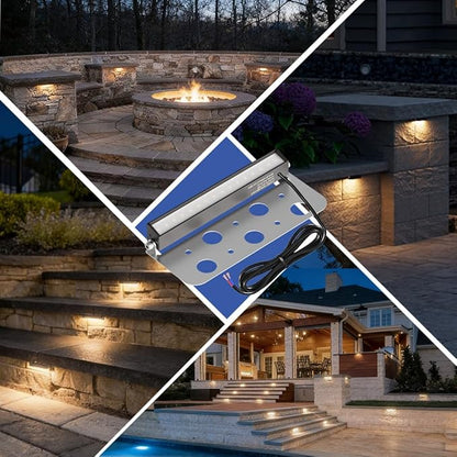 JESLED 8Pack 7inch LED Retaining Wall Lights, 5W Landscape Lighting, LED Hardscape Lighting,12V Paver Lights Low Voltage Hardscape Lights, 5W Outdoor Step Lights, 4000K Nature White, Waterproof