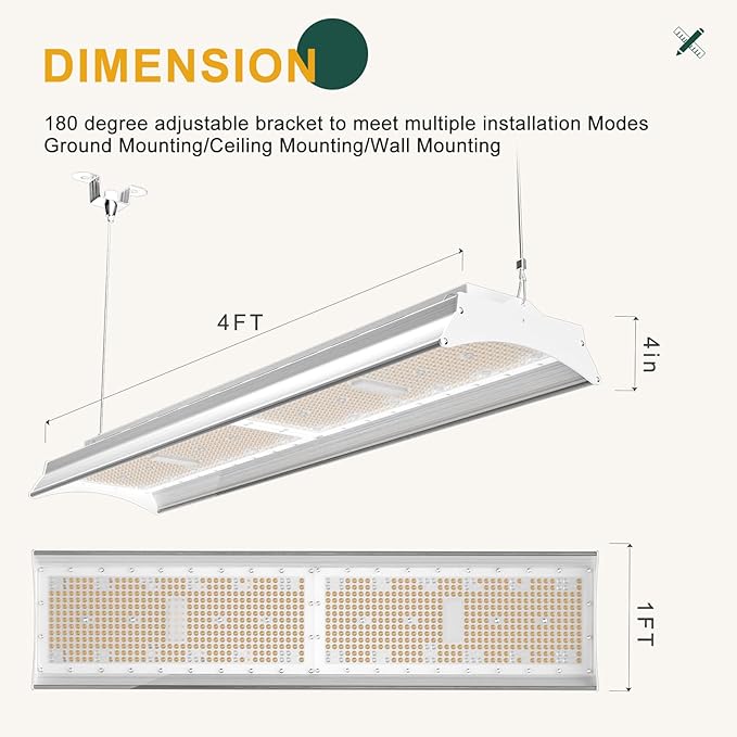 2Pack 500W(576 * 1W LED) LED Commercial Diamond Linear High Bay Light 75000LM [Eqv. 2000W MH],AC100-277V【Driver Equipped】 5000K,Linear Hanging High Bay Light,UL Complied
