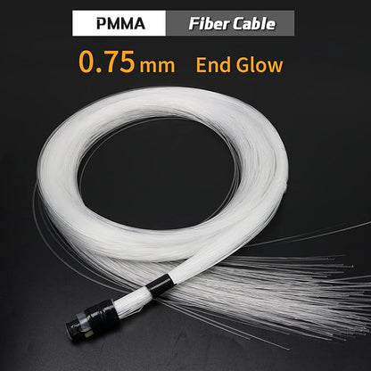 AZIMOM PMMA Plastic 450pcs*0.03in*9.8ft Fiber Optic Cable Strands 0.75mm 3Meter Length End Glow Roll Fiber String for Star Sky Roof Ceiling Decoration All Kind LED Light Engine Driver