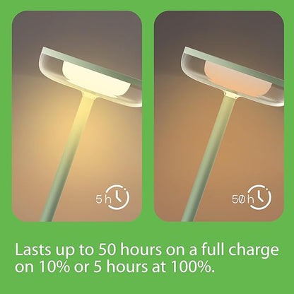 Cocktail Style Solar Table Lamp – Cordless LED Light with USB-C Charging, Dimmable Warm 2700K Glow, Weather Resistant for Indoor/Outdoor Use – Green, 1 Pack