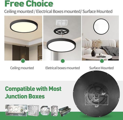 20 Inch Dimmable LED Flush Mount Ceiling Light,40W,4350LM, 2700K/3000K/4000K/5000K/6000K CCT Selectable,Round Flat Panel Light Low Profile Ceiling Light Fitures for Hallway/Kitchen/Bedroom