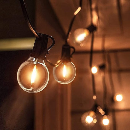 50Ft LED Globe String Lights Shatterproof Waterproof G40 Outdoor Patio String Light with 52 Dimmable LED Bulbs, Hanging Patio Lights for Indoor Bistro Pergola Tents Wedding Party Christmas Decor-Brown